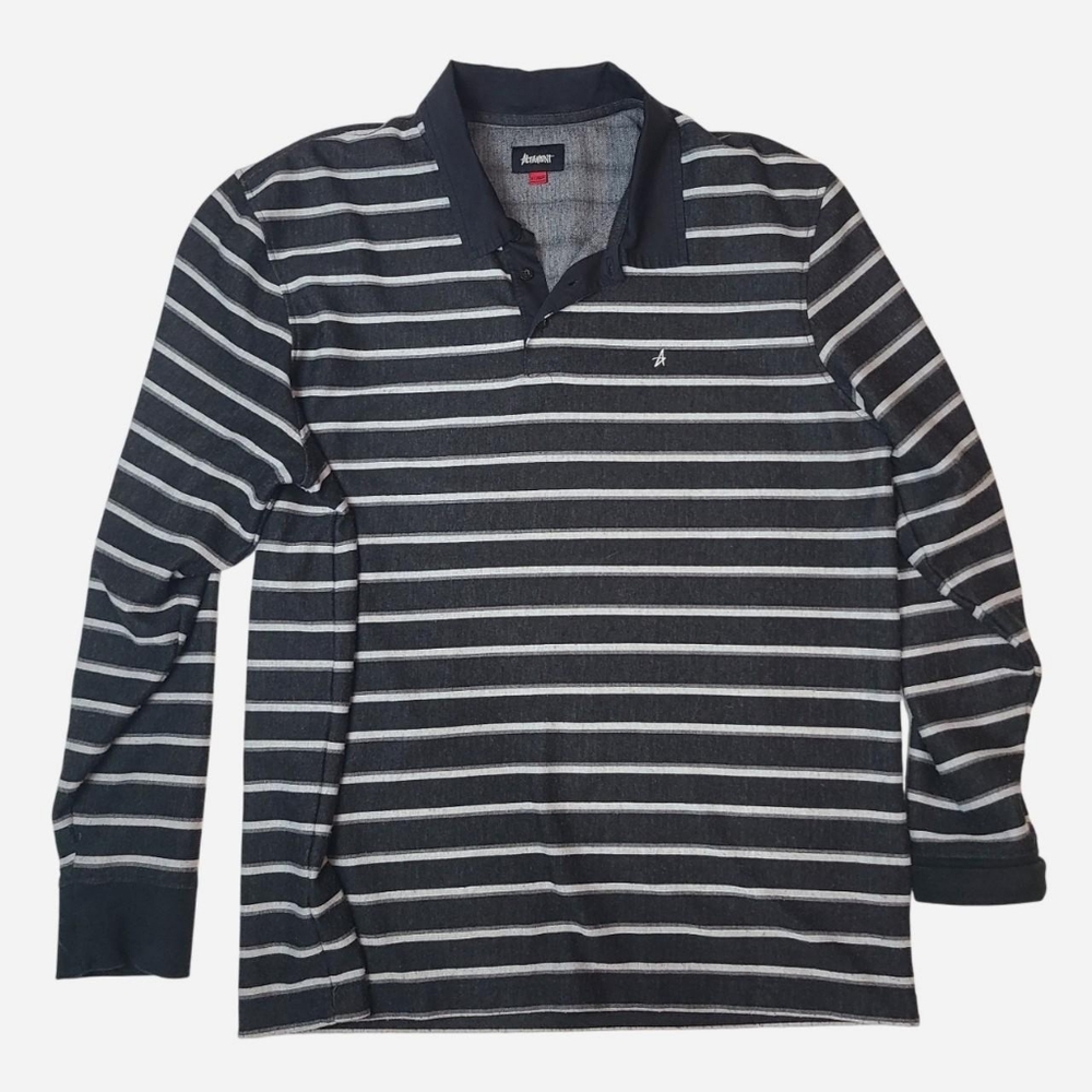 Altamont Skate Men's Polo with Black and White Stripes